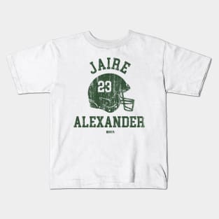 Jaire Alexander Green Bay Helmet Font Kids T-Shirt